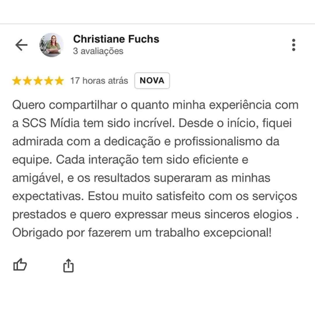 Depoimento quadrado de cliente da SCS Mídia