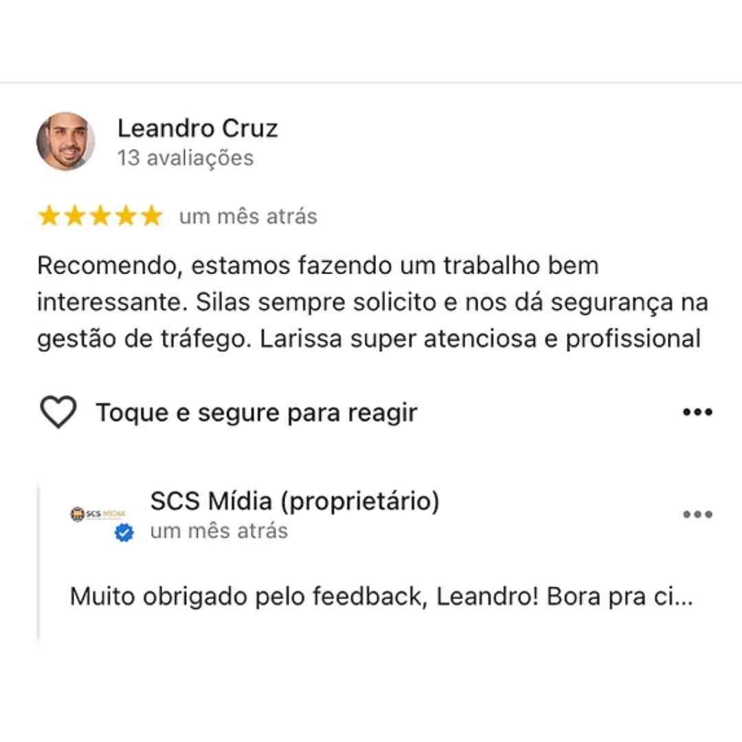 Depoimento quadrado de cliente da SCS Mídia